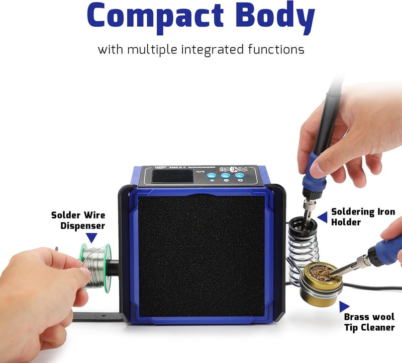 WeP 948DQ-II Double Filter Fume Extractor Soldering Iron Station 2-in-1 Solder Smoke Absorber, Soldering Fan with PID Control,℉/℃, Sleep Mode, Tip Cleaner, 3 Soldering Tips, 35g Solder - Image 5